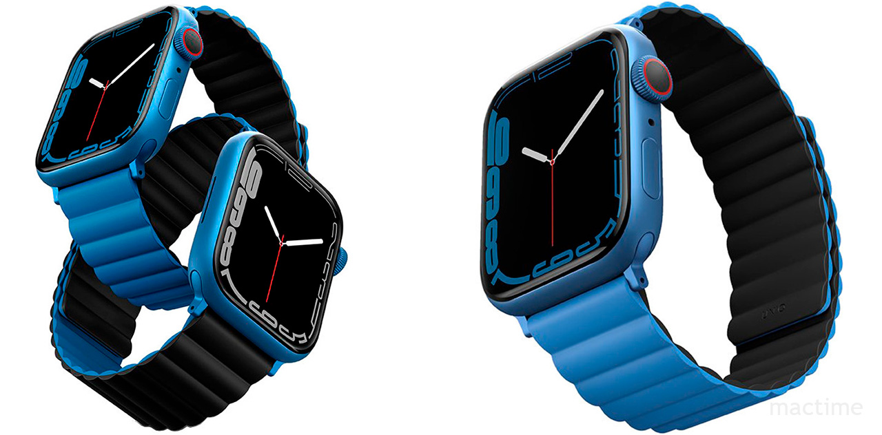 Ремешок Uniq Revix для Apple Watch 41/40/38 mm синий/чёрный
